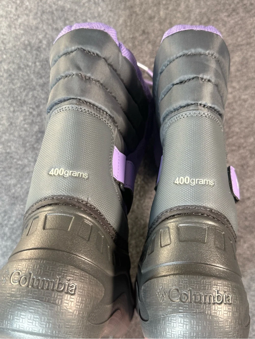 Columbia Kids 400g Insulated Winter Snow Boots Purple Black Size 13 Waterproof